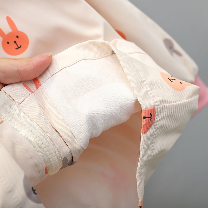 Áo Khoác Khóa Kéo Có Nón In Họa Tiết Hoạt Hình Dễ Thương Thời Trang Xuân Thu Cho Bé Gái