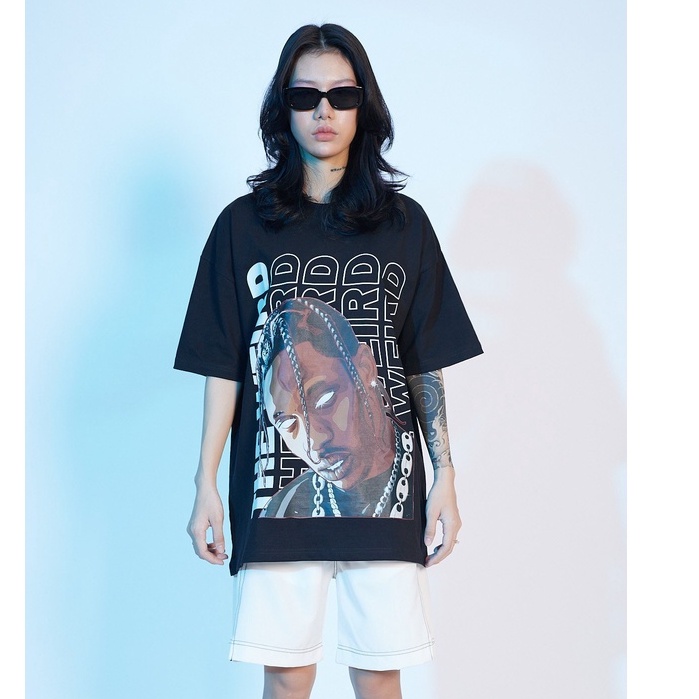 LOCAL BRAND Áo thun The Weird Tay Lửng Form Rộng Unisex Oversize ATK010