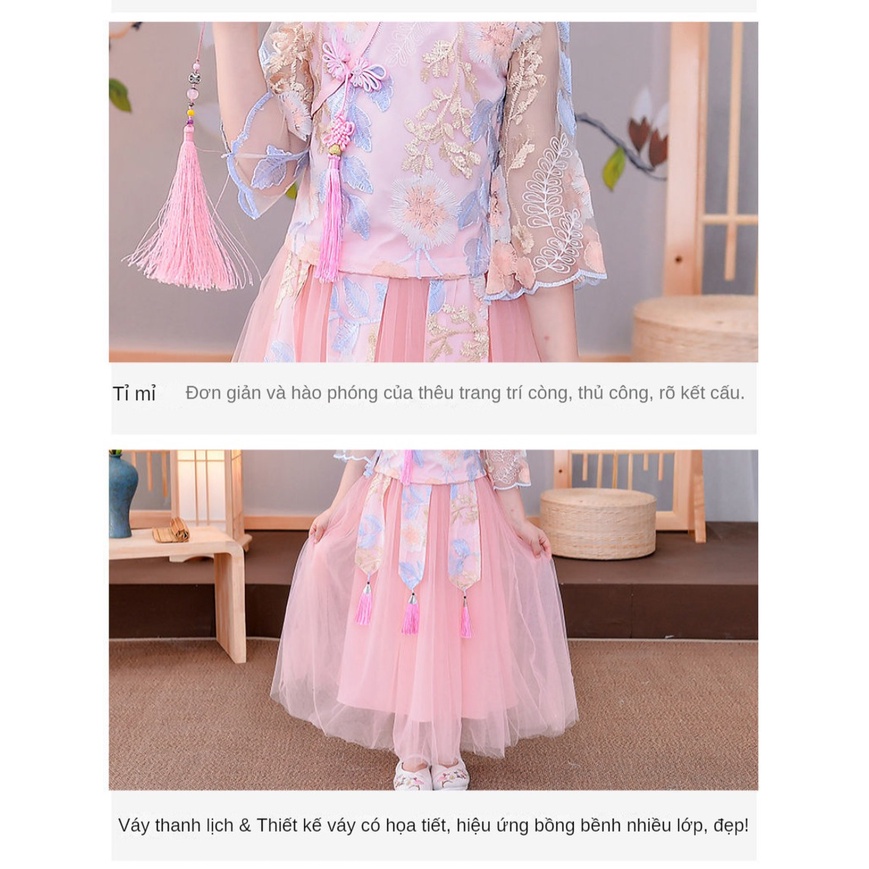 Đầm Hán Phục Phong Cách Trung Hoa Thời Trang Mùa Hè 2023 Mới Cho Bé Gái