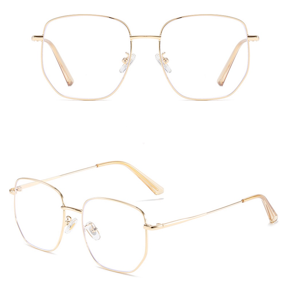 Mắt Kính Cận Thị Quang Học 50-400 Bằng Polygonal Vành Kim Loại Mỏng Đa Năng Thời Trang Cho Nam Và Nữ