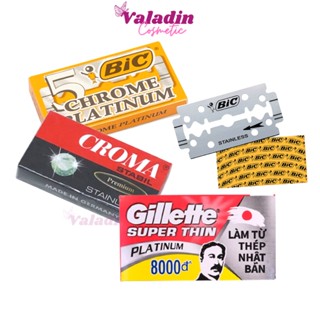 Hộp Lưỡi lam Croma hộp 10 lưỡi / Lưỡi dao lam Bic hộp 5 lưỡi Dao lam cạo râu Gillette hộp 5 cái