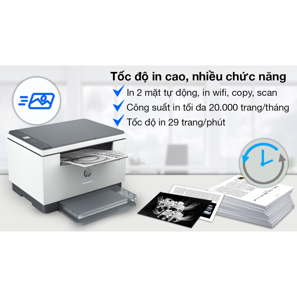 [Mã ELHP3TR giảm 12% đơn 500K] Máy in đa chức năng HP LaserJet M236dw (9YF95A)/ in 2 mặt tự động - HO TRO BAO HANH