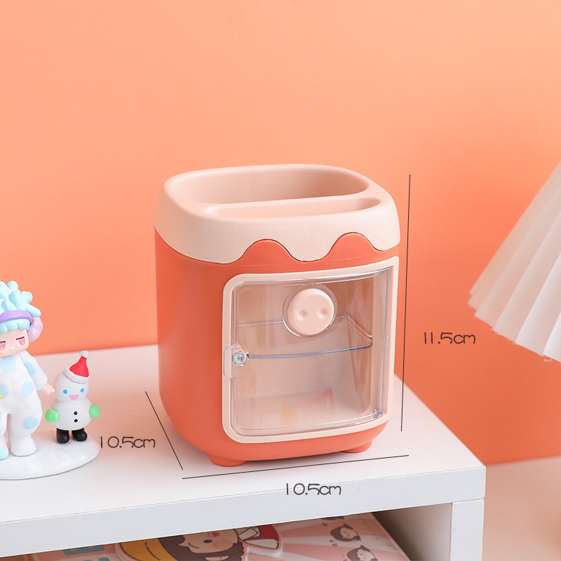 Hộp đựng bút kiểu dáng xinh xắn tặng kèm sticker - UniLabel