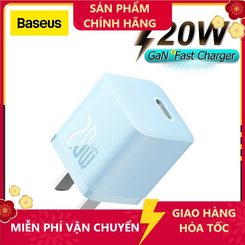 Bộ Sạc Nhanh Cho iP 20W Baseus GaN5 Fast Charger 1C