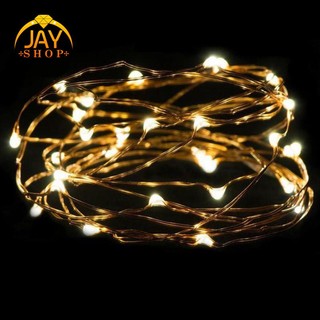 Đèn led dây dài 3m với 30 bóng đèn led màu bạc, chạy bằng pin, dùng cho bạn