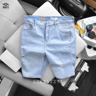 Quần short jean xanh nhạt rách xượt 304