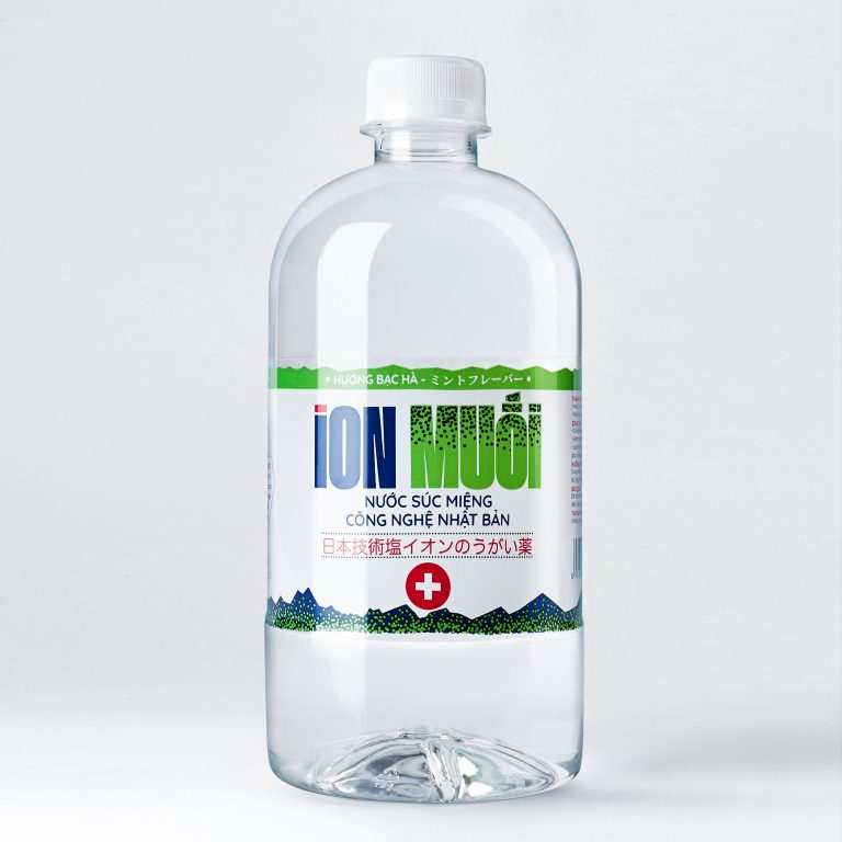 FUJIWA - Thùng 12 chai nước súc miệng iON MUỐI 680ml hương Bạc hà/BIỂN