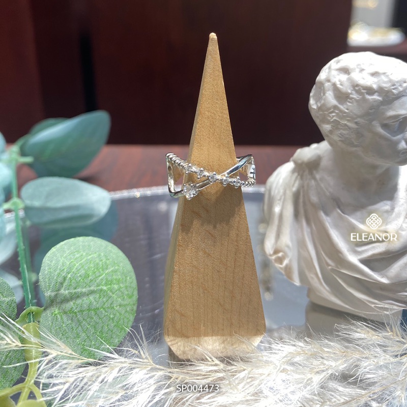 Nhẫn nữ bạc 925 Eleanor Accessories đính đá hình chữ X phụ kiện trang sức thời trang basic