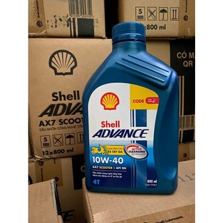Nhớt xe tay ga shell advance ax7 scooter 0,8l chính hãng