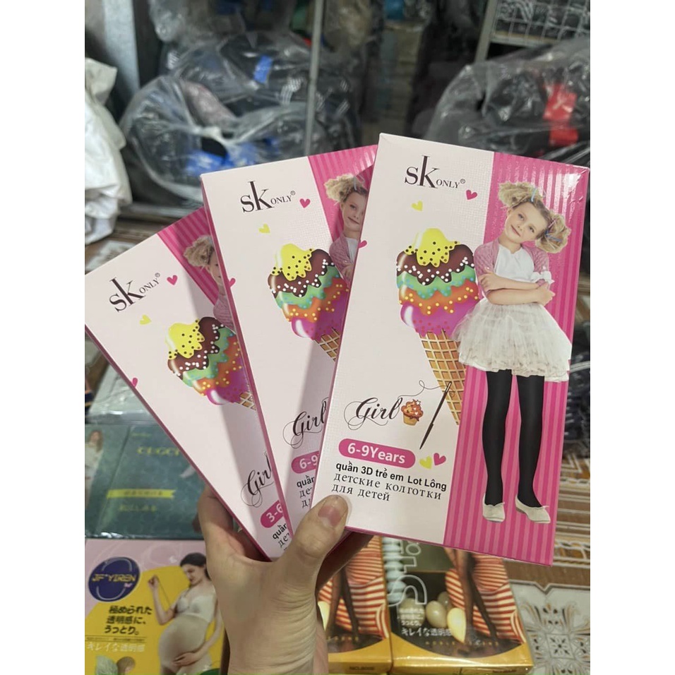 Quần Tất 3D Lót Lông Cho Bé Từ 3 Đến 12 Tuổi