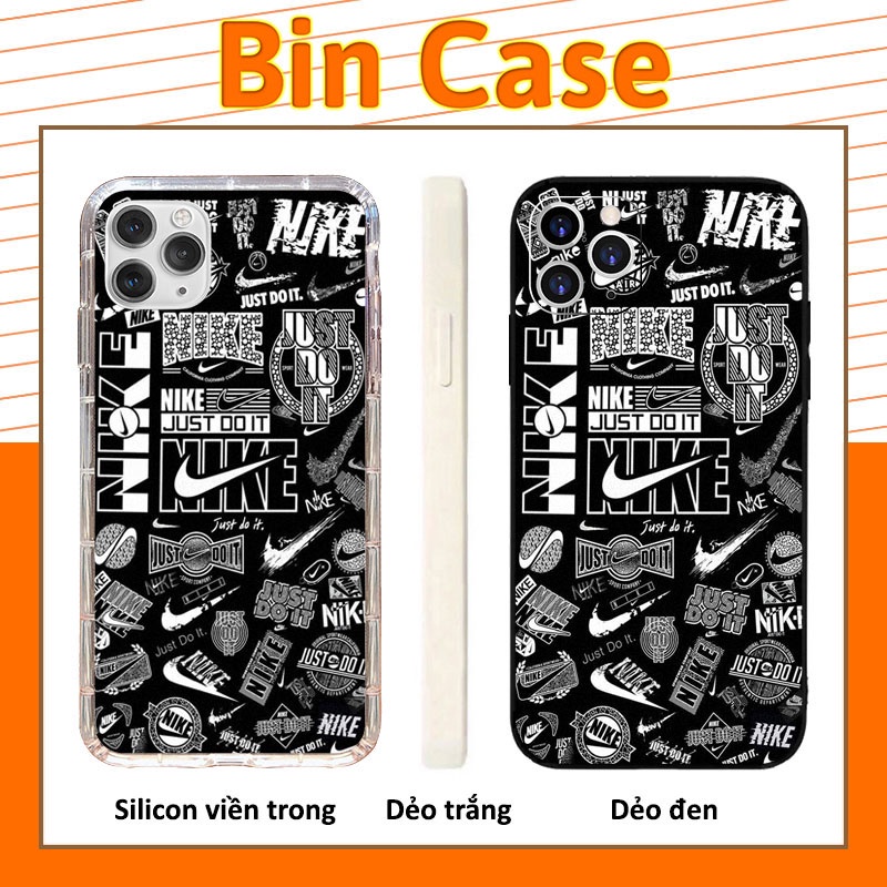🔥 Ốp NIKE Thiết Kế Đang Hot Trend 2022 🔥 Ốp Màu Đen Trắng Đẹp iphone 14 13 12 11 Pro Max 6 7 8 Plus X Xr Xs Max BRAND004