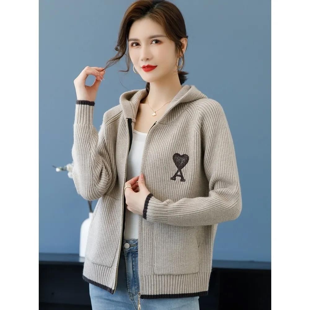 Áo Khoác Len Cardigan Có Khóa Kéo Thời Trang Xuân Thu 2022 Cho Nữ