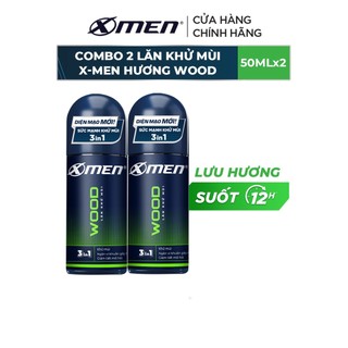 Combo 2 lăn khử mùi X-Men Hương Wood 50ml/chai
