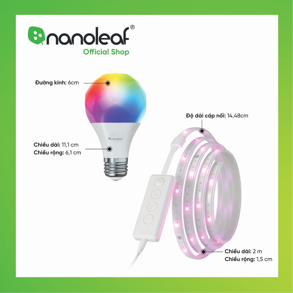 Combo Bộ bóng đèn và dây đèn LED thông minh Nanoleaf Essentials 16 triệu màu