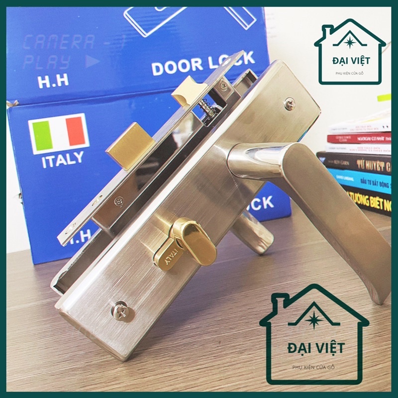Khoá tay gạt inox loại đẹp, chuyên lắp cho cửa gỗ công trình