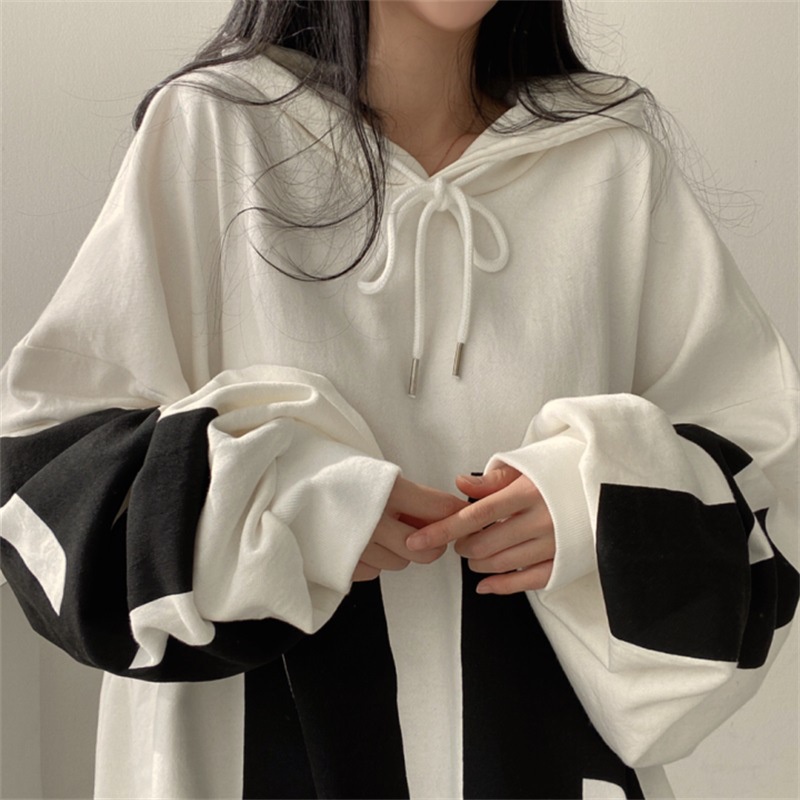 Áo Hoodie Dáng Rộng In Chữ Phong Cách Hàn Quốc Thời Trang Xuân Thu Cho Nữ