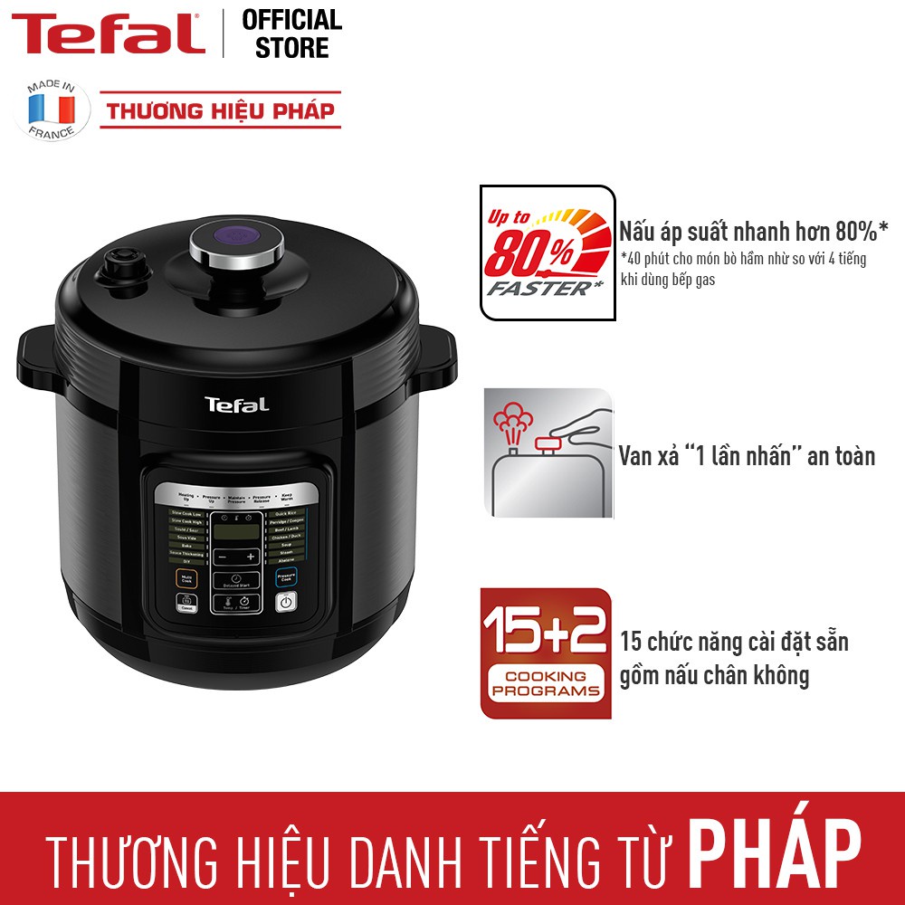 Nồi áp suất điện Tefal CY601 - 6L . Hàng Chính Hãng - Bảo hành toàn quốc