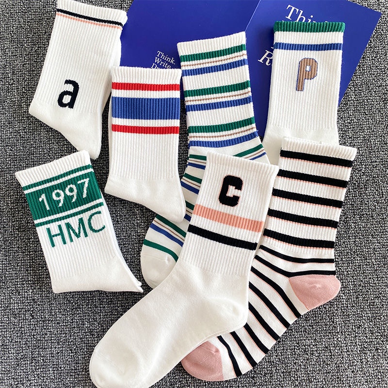 Hàng Có Sẵn#Tất Thể Thao Cổ Cao Thời Trang Mùa Thu Phong Cách Hàn Quốc Cho Nữ