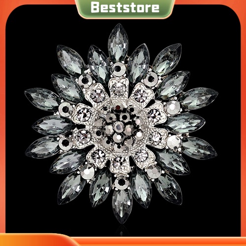 Ghim cài áo hình hoa đính đá thời trang cho nữ