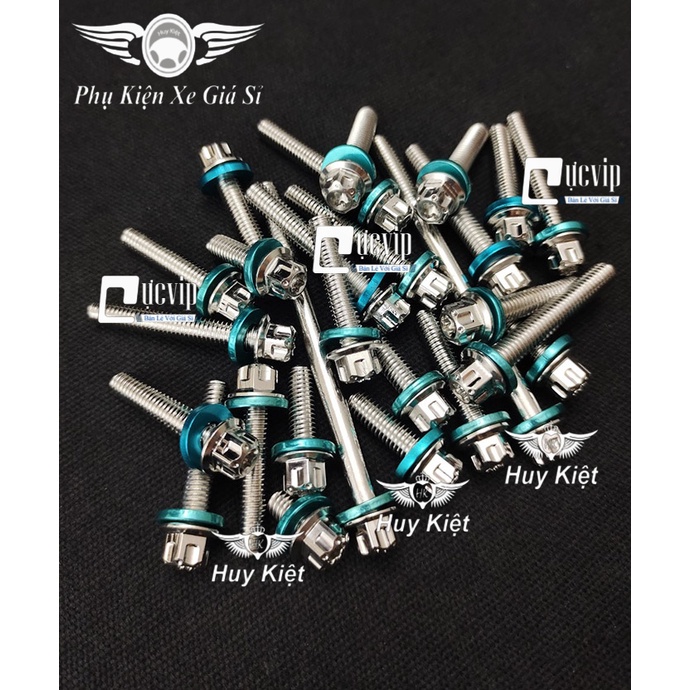 BỘ ỐC LỐC MÁY SALAYA + LÔNG ĐỀN NHÔM VÀNG, XANH LỤC BẢO CHO VARIO,WAVE,DREAM,SIRIUS,RAIDER,SATRIA,FUTURE,EXCITER,SH