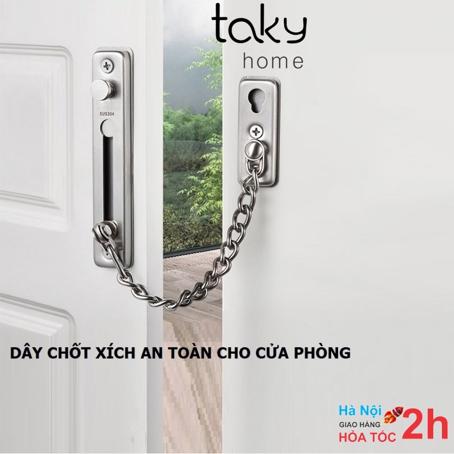 Chốt An Toàn Cửa, Dây Xích Chốt An Toàn Cho Cửa Nhà, Cửa Phòng, Đề Phòng Đột Nhập, Đẩy Cửa Vào Khi Mở Cửa. TakyHome 3100