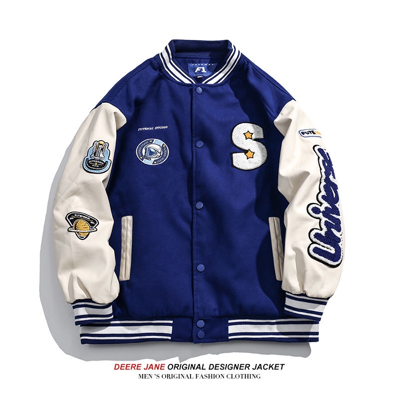 Áo Khoác Bóng Chày Cao Cấp Thiết Kế Phong Cách Đường Phố Mỹ Klein Màu Xanh Dương Thời Trang Xuân Thu Cho Nam varsity jacket áo varsity jacket áo khoác varsity jacket varsity jacket nam varsity jacket 2hand áo varsity jacket nam varsity jacket bomber