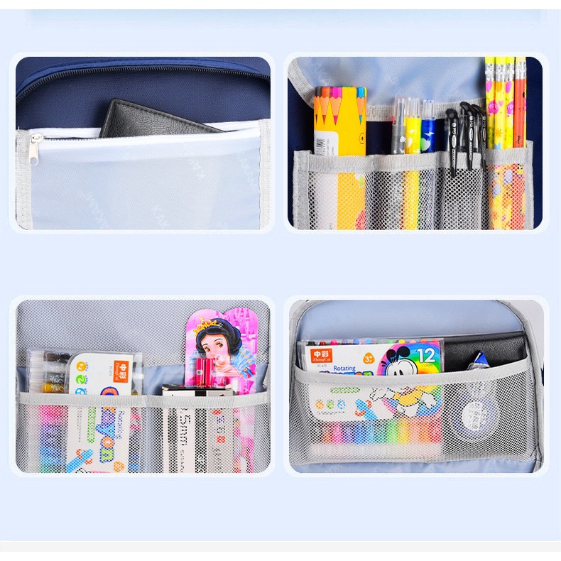 Cặp balo học sinh nam đi học size 43cm chất liệu vải dù chống nước, chống xước cao cấp với nhiều ngăn tiện lợi BLHS13