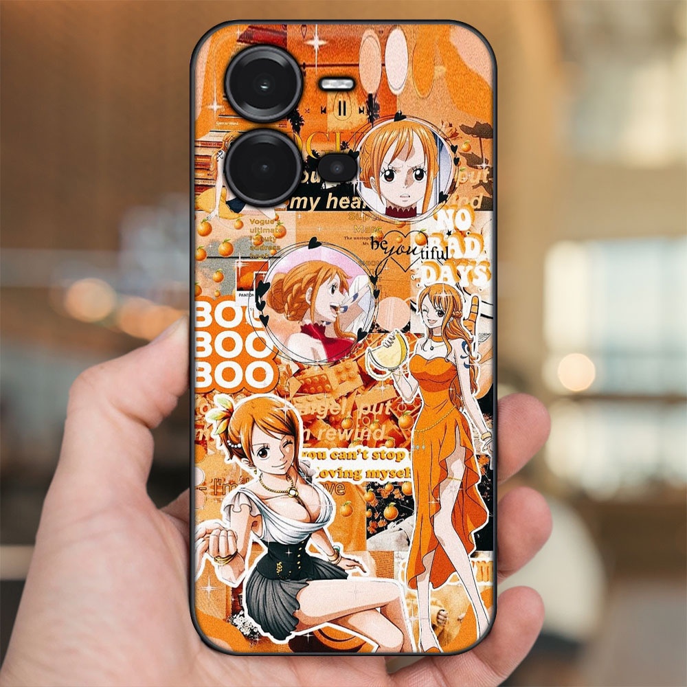 Ốp lưng Vivo V25 5G viền đen in hình Nami One Piece Đảo Hải Tặc