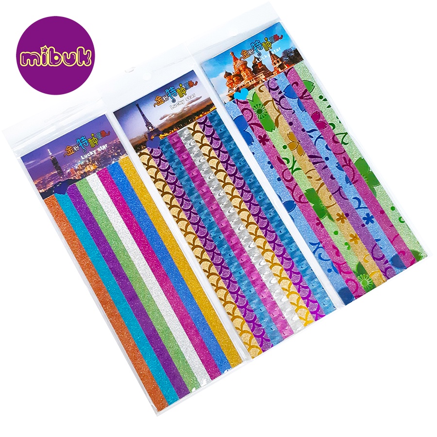 Giấy gấp sao kim tuyến in hình đẹp 24 tờ/xấp