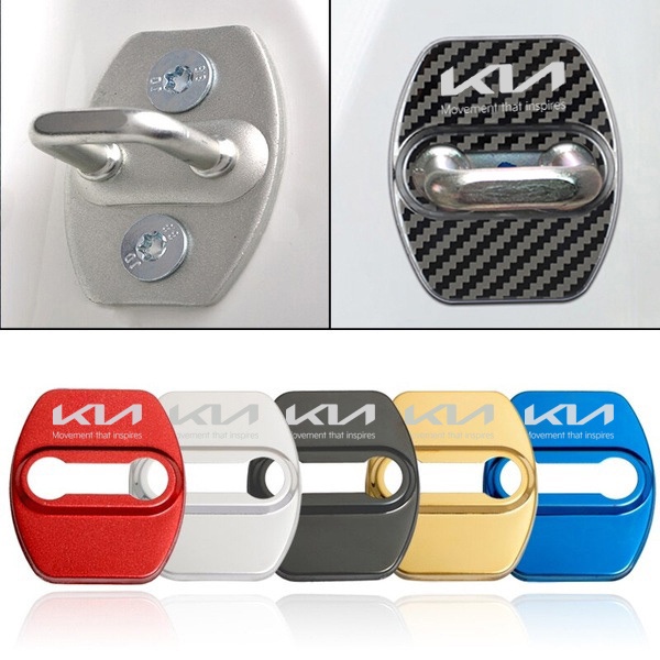 Bộ 4 Vỏ Bọc Khóa Cửa Xe Hơi Bằng Thép Không Gỉ Cho Kia Morning Seltos K2 K3 K5 Carens XCeed Forte Cerato Soluto Sportage Picanto RIO Carnival sorento