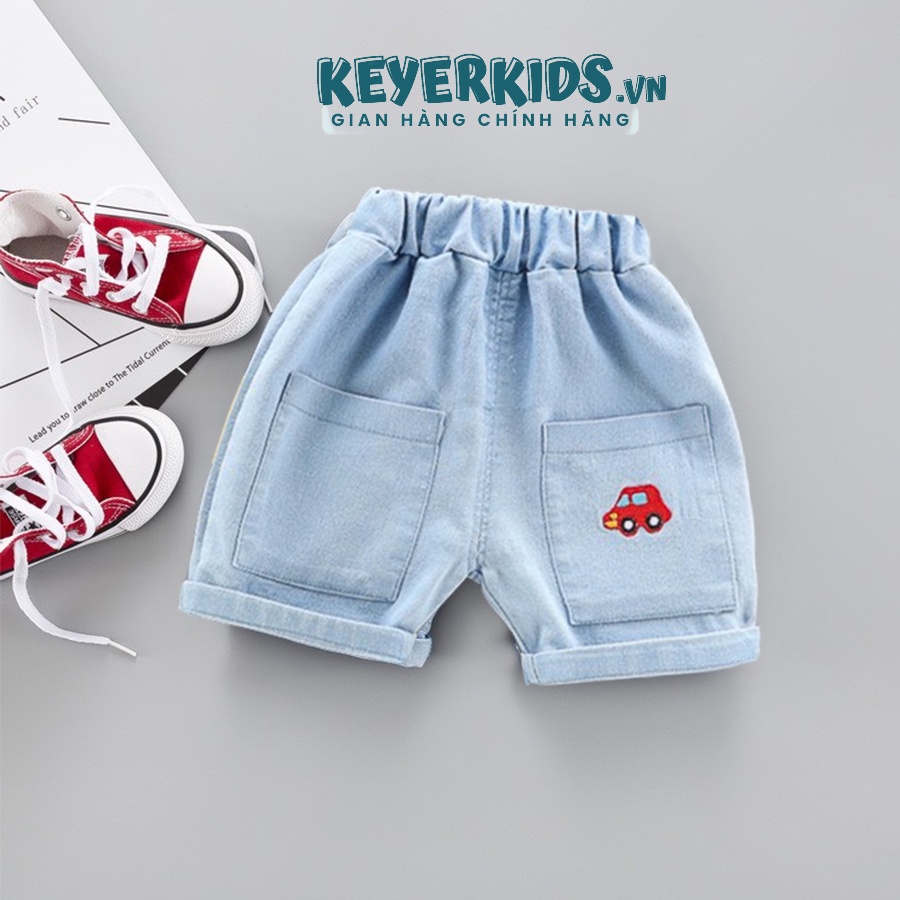 Quần Short Jean Bé Trai KEYER KIDS, Chất Liệu Vải Jeans Thiết Kế 2 Túi Phía Trước Form Rộng Hàn Quốc QT46