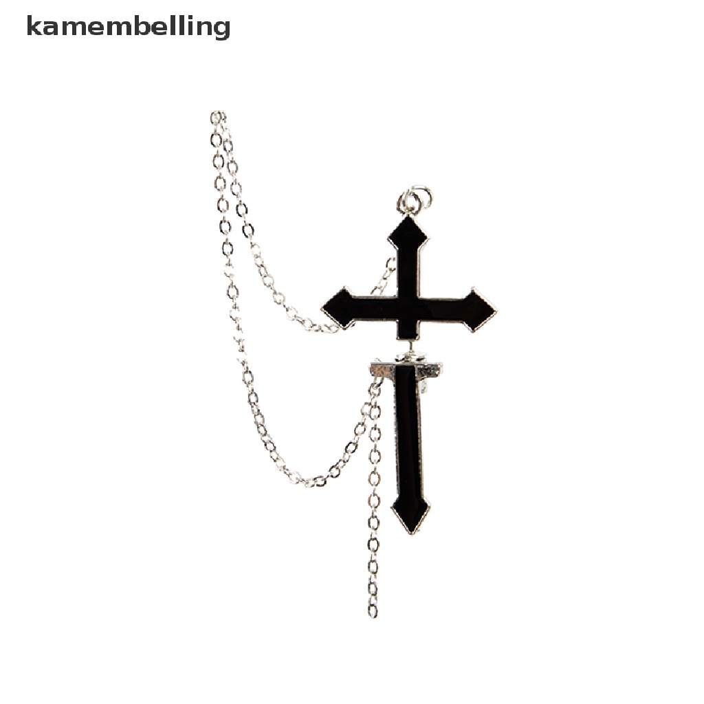 Kamembelling Hoa Tai Dáng Dài Hình Thánh Giá Màu Đen Phong Cách Vintage Cho Thanh Thiếu Niên