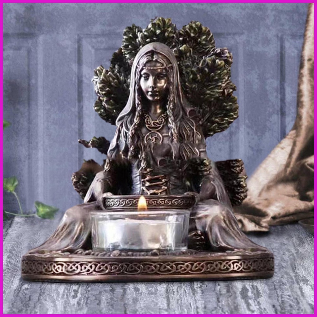 Giá Đỡ Nến Hình Tượng Nữ Thần Celtic Bằng Nhựa Resin Trang Trí Nhà Cửa
