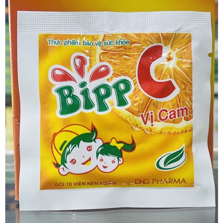 Combo Kẹo Vitamin C vị cam Bipp - 10 viên ngậm/gói x 4 gói