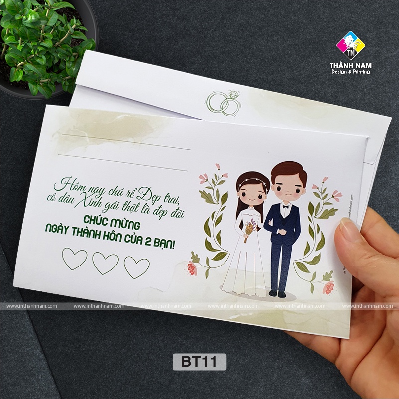 Phong bì mừng cưới ấn tượng dành cho bạn bè