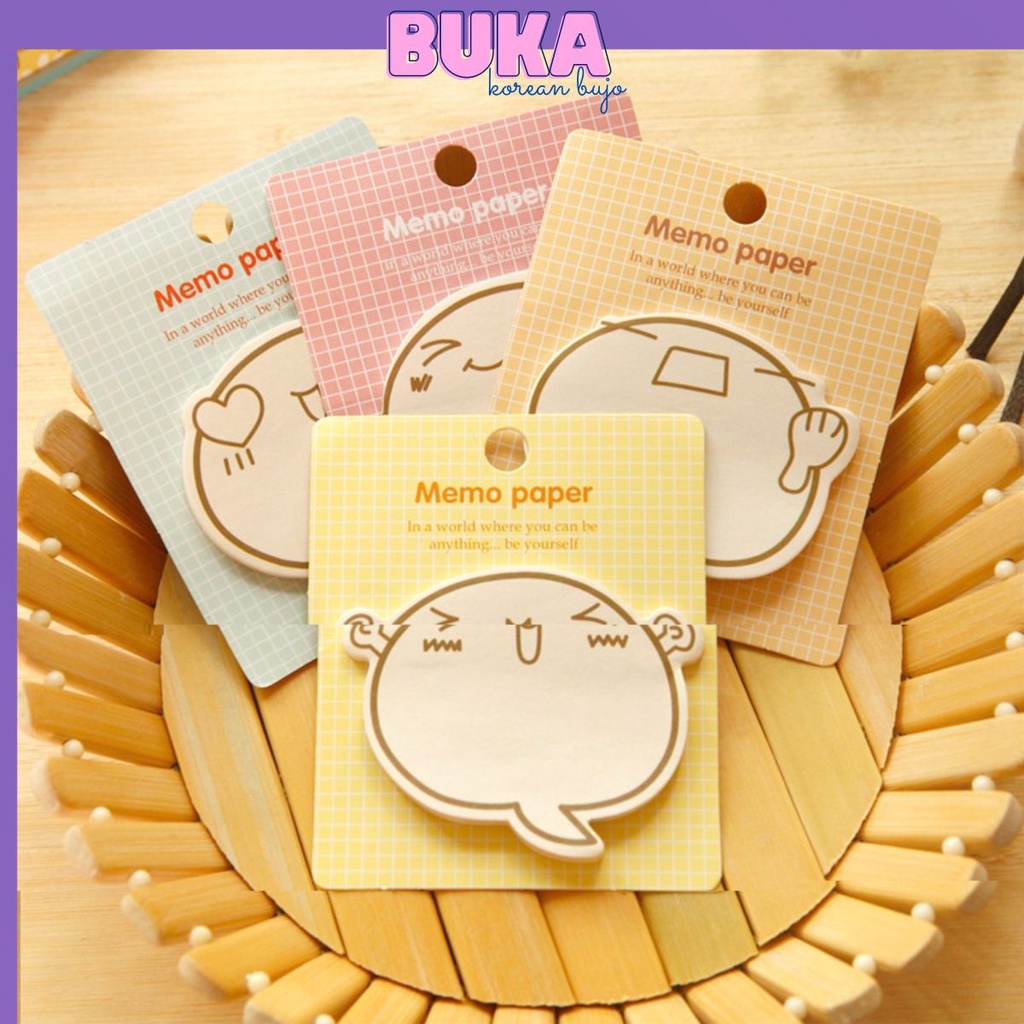 Giấy note sticker Memo dễ thương Bukavn Giấy ghi chú, giấy nhớ động vật đáng yêu
