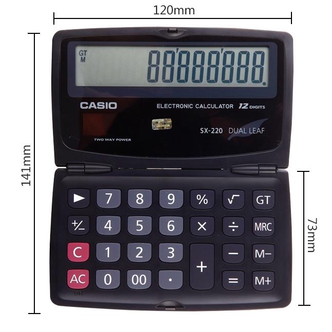 Máy Tính Xách Tay Casio SX-220 SX220 Gấp Gọn Tiện Lợi