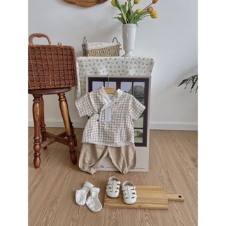 Hanbok caro muslin tay cộc em bé trai - Nanci room