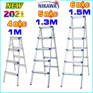 Thang nhôm gấp gọn chữ A Nikawa NKD-04 (cao 1M) 4 bậc, NKD-05 (cao 1.3M) 5 bậc, NKD-06 (cao 1.5M) 6 bậc bảo hành 2 năm