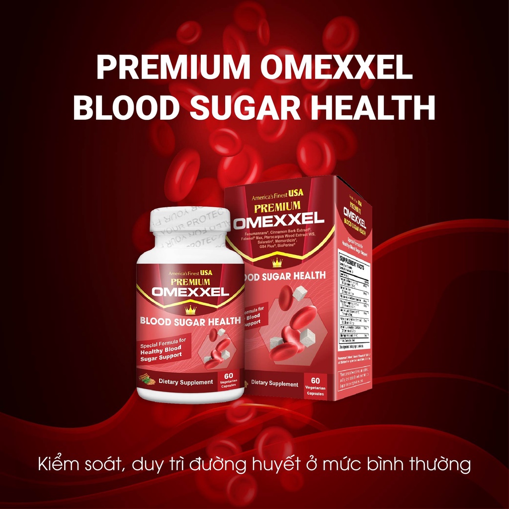 Viên uống hỗ trợ người bị tiểu đường - PREMIUM OMEXXEL BLOOD SUGAR HEALTH