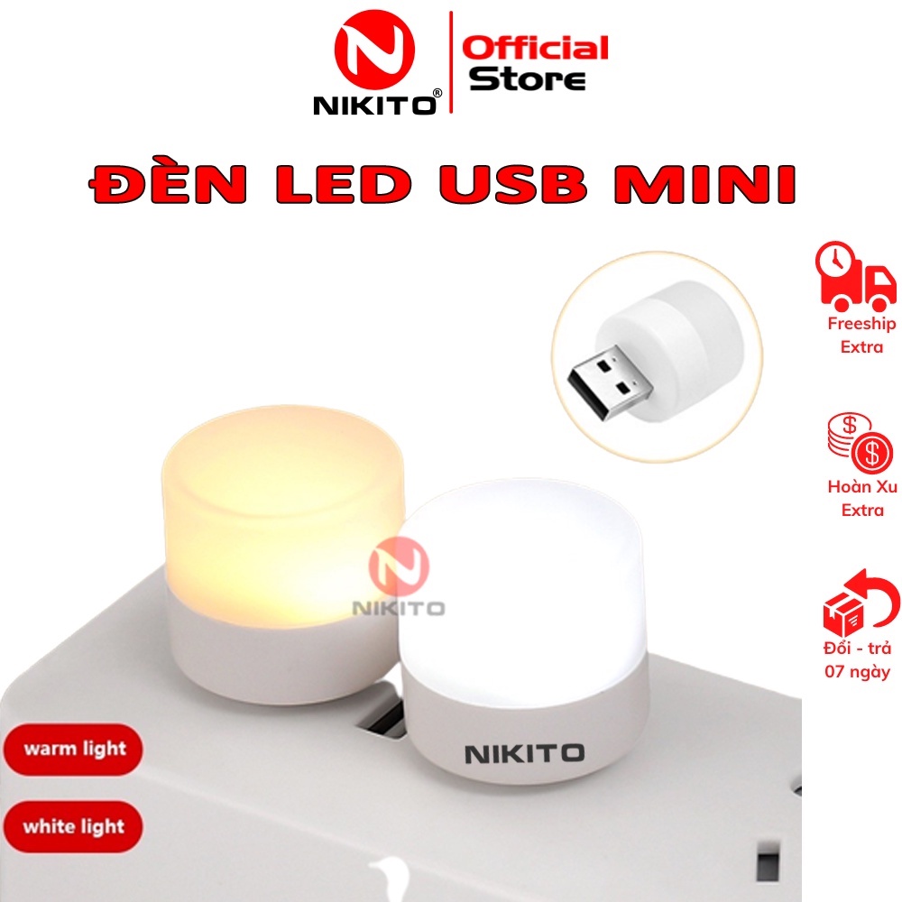 Đèn LED NIKITO Đọc Sách Mini Bỏ Túi 5V 1W Cổng Sạc USB Tiện Dụng - NK01