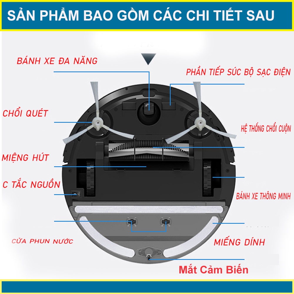 ROBOT Hút Bụi Lau Nhà Tự Động Siêu Thông Minh Bowai OB11 Premium Có App, Tự Động Sạc Pin. Bảo Hành 6 Tháng !