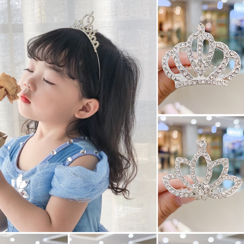 Kẹp Tóc Vương Miện Đính Đá Dễ Thương Cho Bé