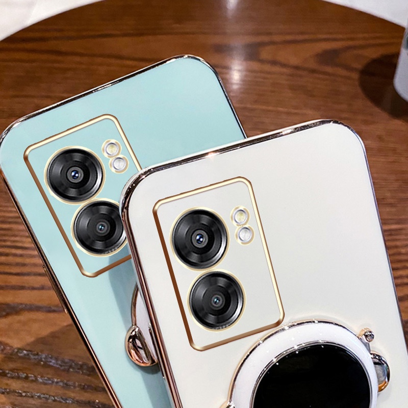 ốp lưng Giá đỡ phi hành gia mạ vàng sang trọng Giá đỡ tích hợp Vỏ mềm Tương thích với Cho OPPO K10 PRO K9 K9S PRO K9PRO K10PRO K5 K3 Ốp silicon TPU màu trơn đơn giản case