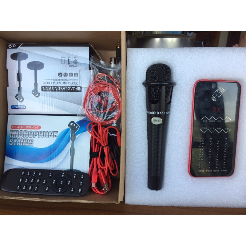 Bộ livestream thu âm card X6 micaro en.300 tặng tai nghe mic