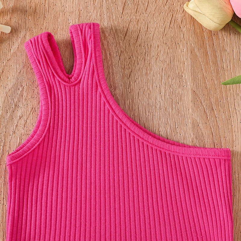 Áo Croptop Sát Nách Chất Liệu Cotton Thời Trang Mùa Hè Cho Bé Gái