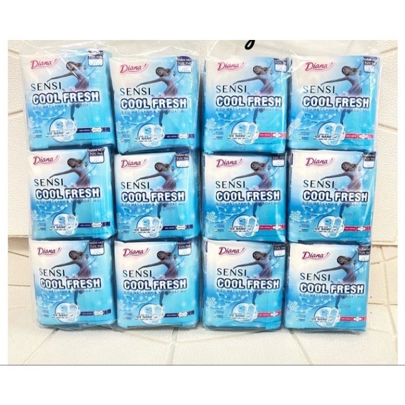 Bịch 6 gói băng vệ sinh sensi cool fresh siêu mỏng không cánh