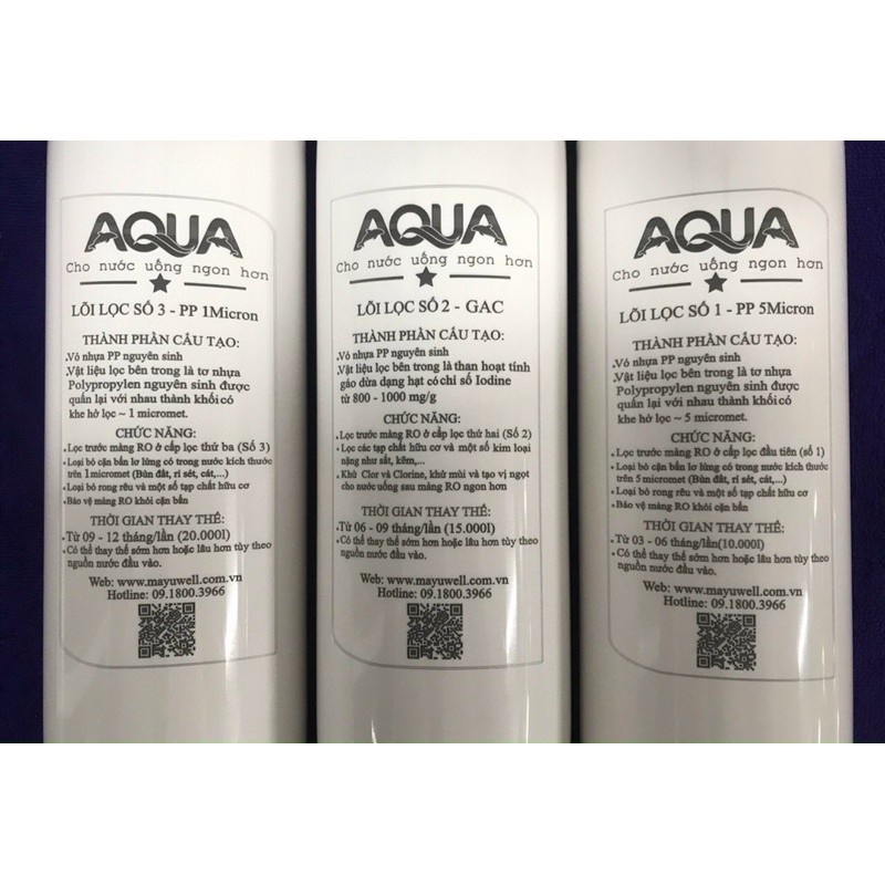 Bộ 3 LÕI ĐÚC thay nhanh 1-2-3 AQUA số 1-2-3 - Hàng chính hãng