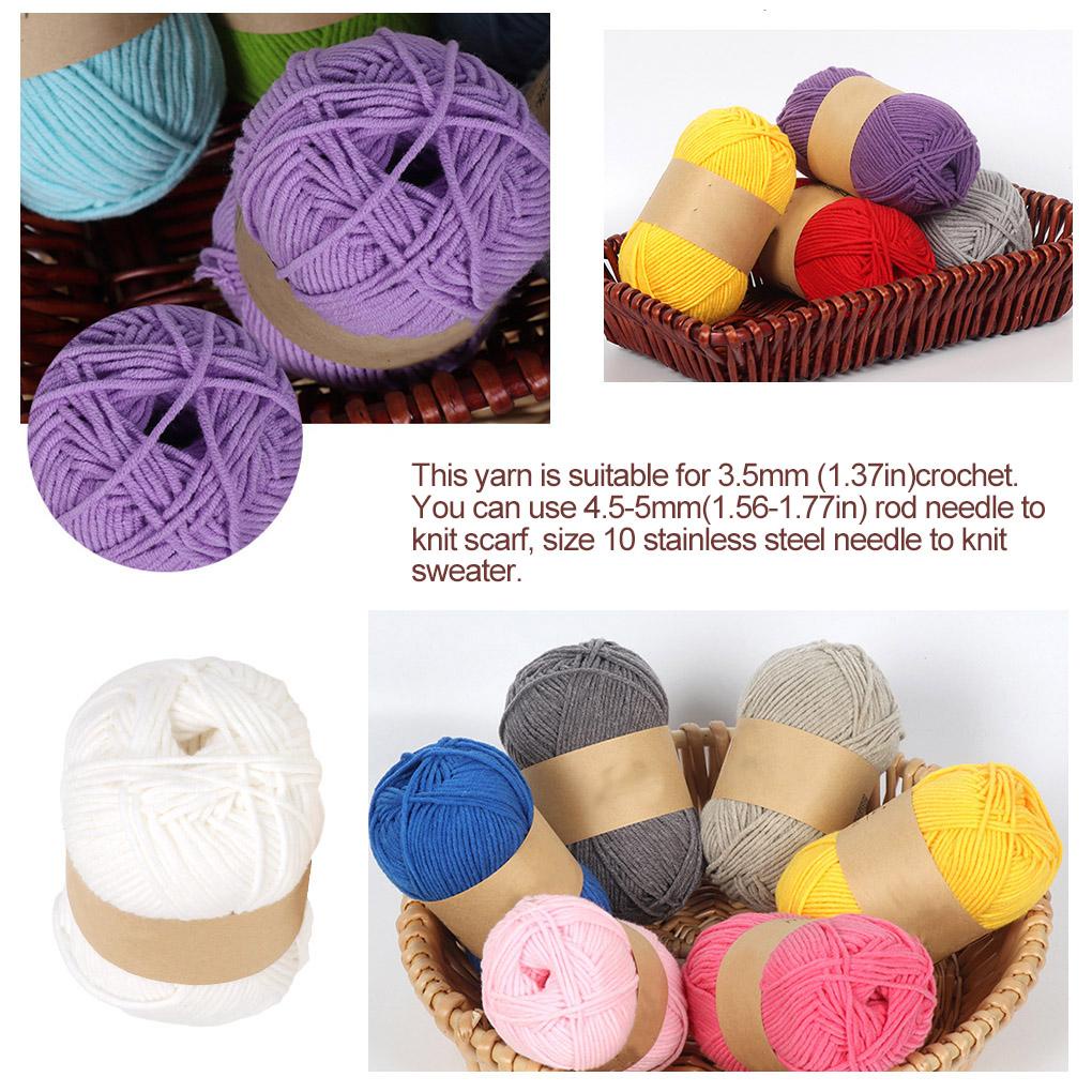 [Buran] Cuộn Chỉ Đan Len Cotton Sữa 5 Sợi Dày 50g Trang Trí Áo Sweater / Mũ Len Đan Tay Vừa Phải
