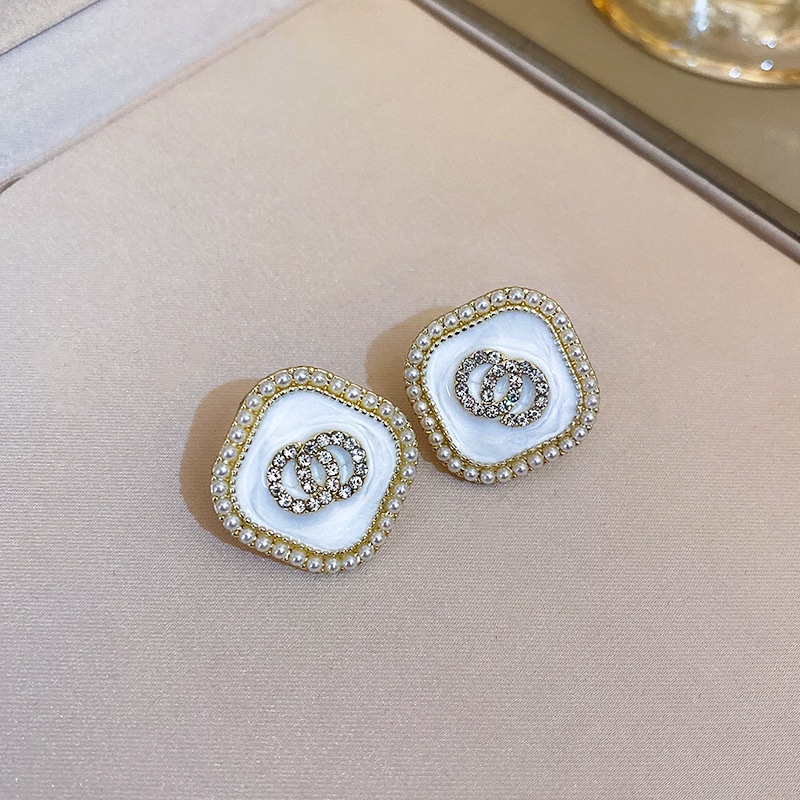 Bông Tai Đính Kim Cương &amp; Ngọc Trai Giả Cao Cấp Sang Trọng Thời Trang 2022